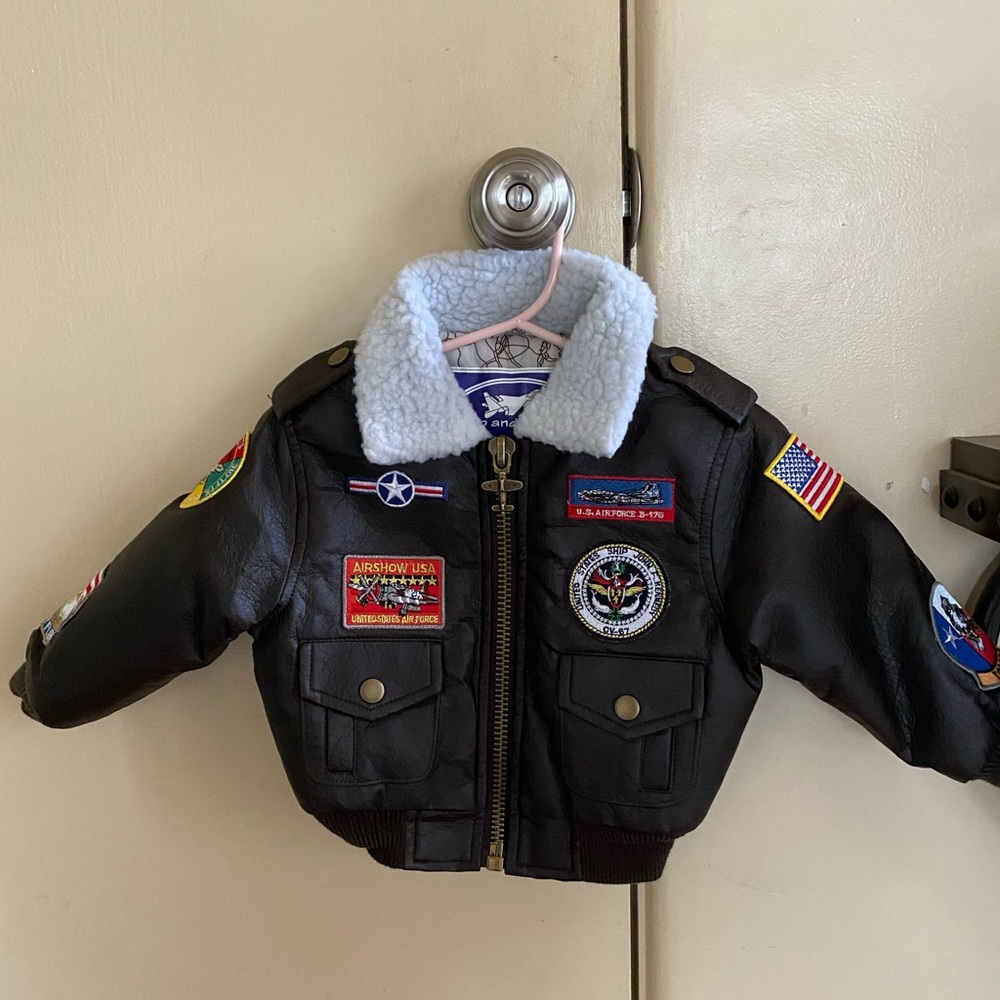 Toddler baby boys air pilot bomber jacket 24m